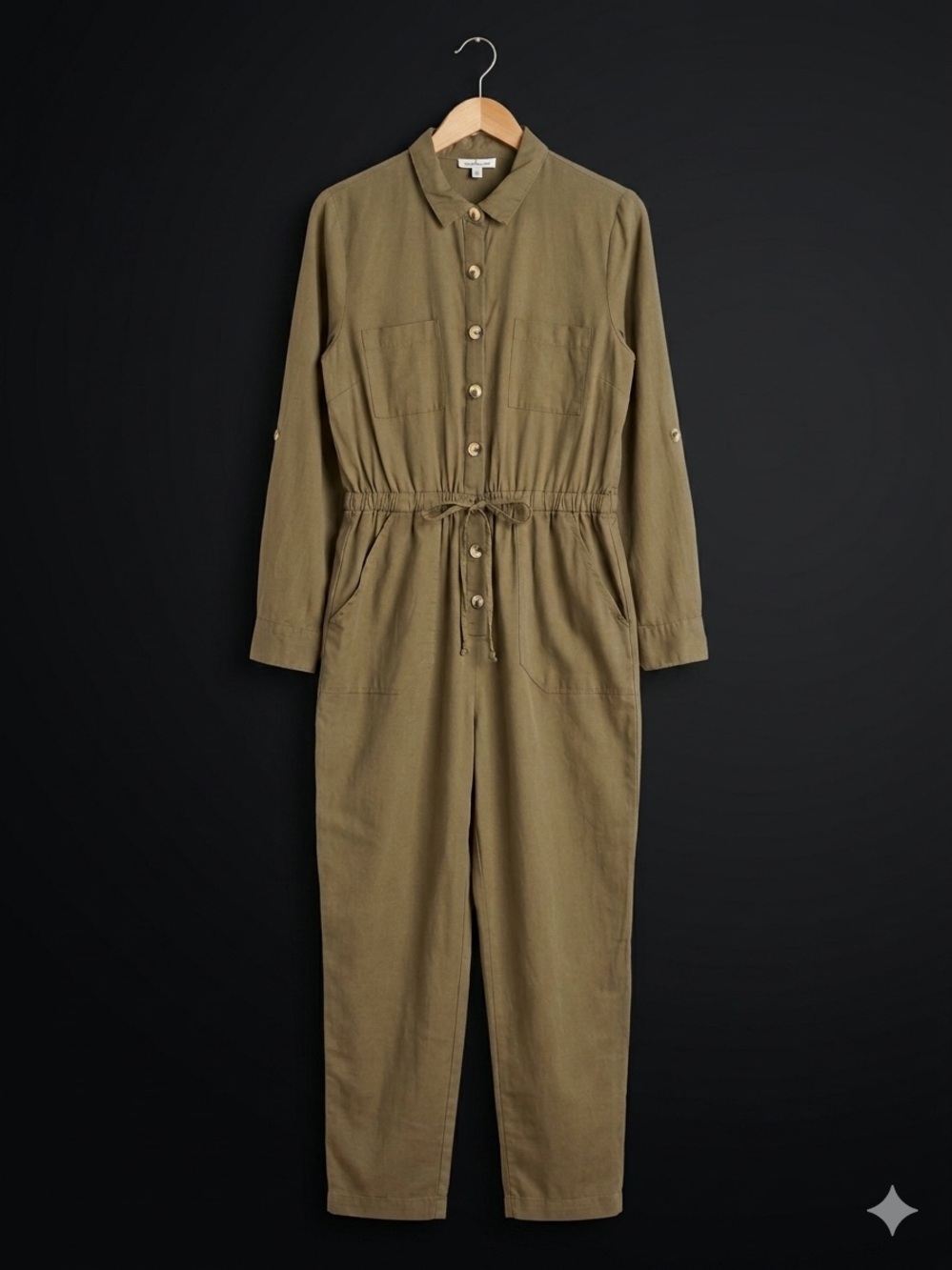 Charlotte Russe Green Boiler Suit Romper Drawstring Waist